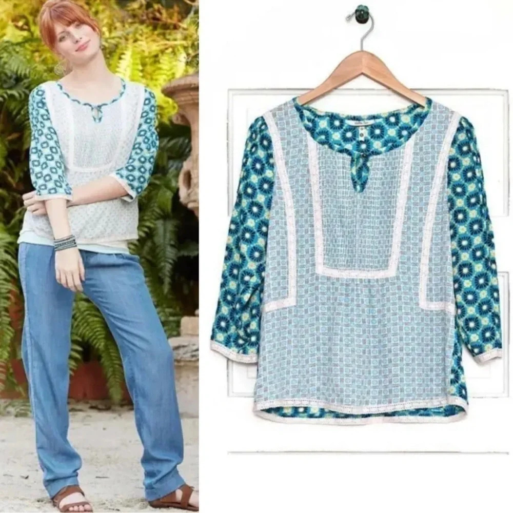 Matilda Jane | Kaleidoscope Peasant Top Hello Lovely Peasant Floral EUC